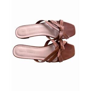 LOEFFLER RANDALL Eveline Knotted Leather Slip On Flat Sandals Size 9 B